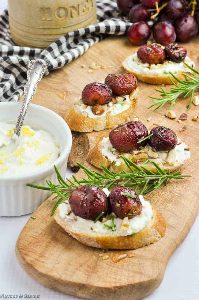 Roasted Grape And Goat Cheese Crostini Flavour And Savour