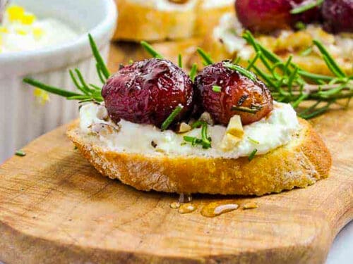 Roasted Grape & Goat Cheese Bruschetta - Recipe from Price Chopper