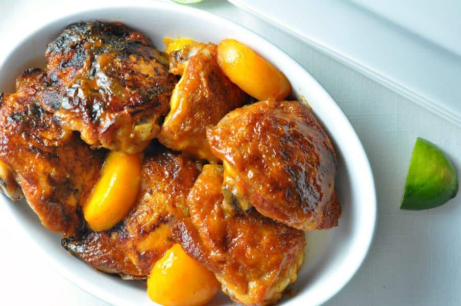 Easy Chipotle Peach Glazed Chicken - Flavour and Savour