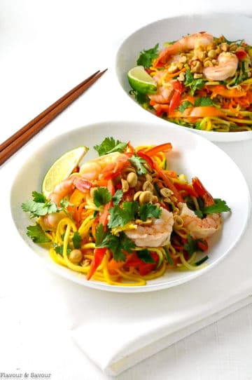 Zoodle Pad Thai with Shrimp - Flavour and Savour