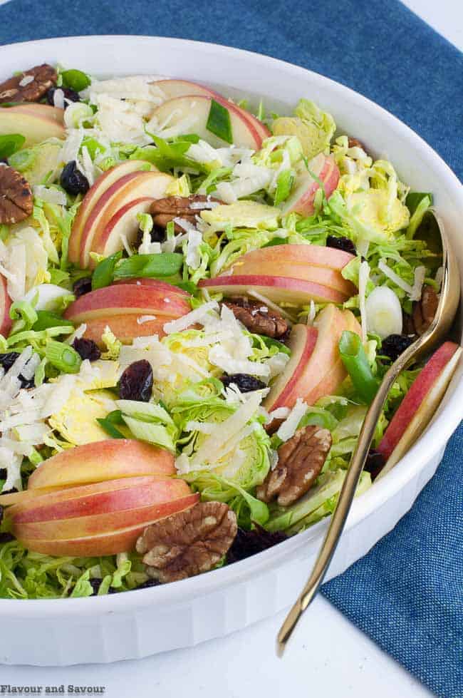 Brussels Sprout Salad with Cranberries and Pecans - Flavour and Savour