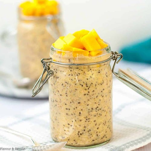 Mango Turmeric Overnight Oats with Kefir - Flavour and Savour