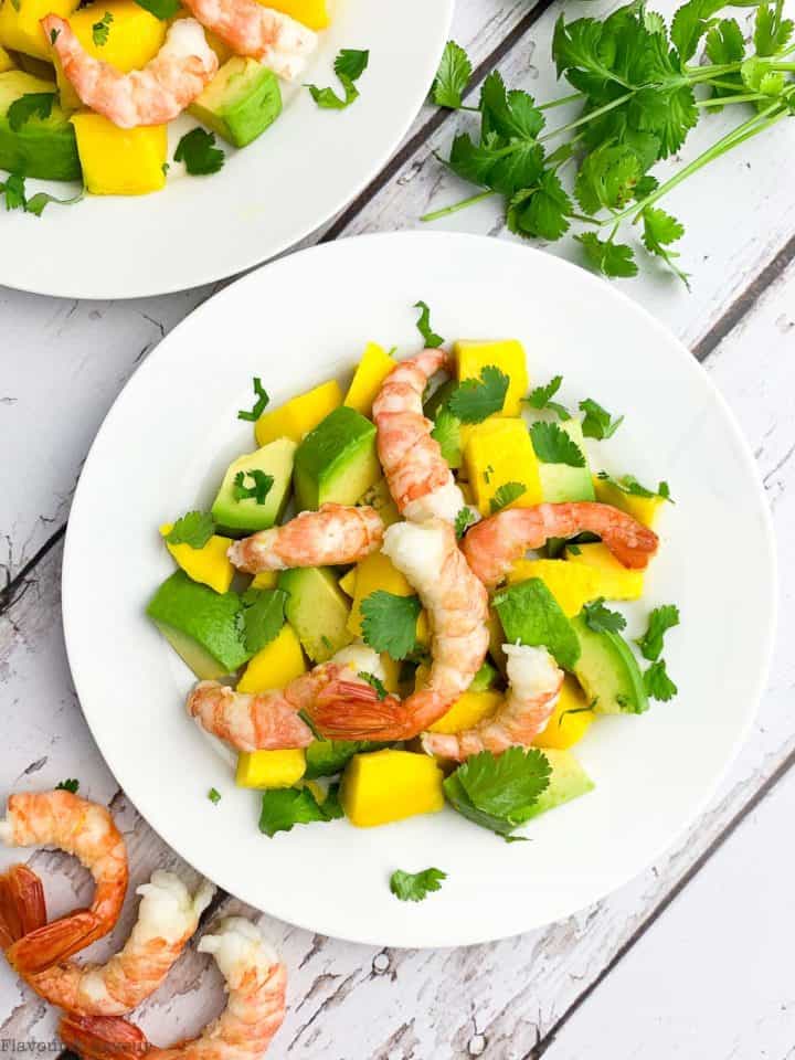 Prawn Mango Avocado Salad And Lemon Lime Dressing - Flavour And Savour