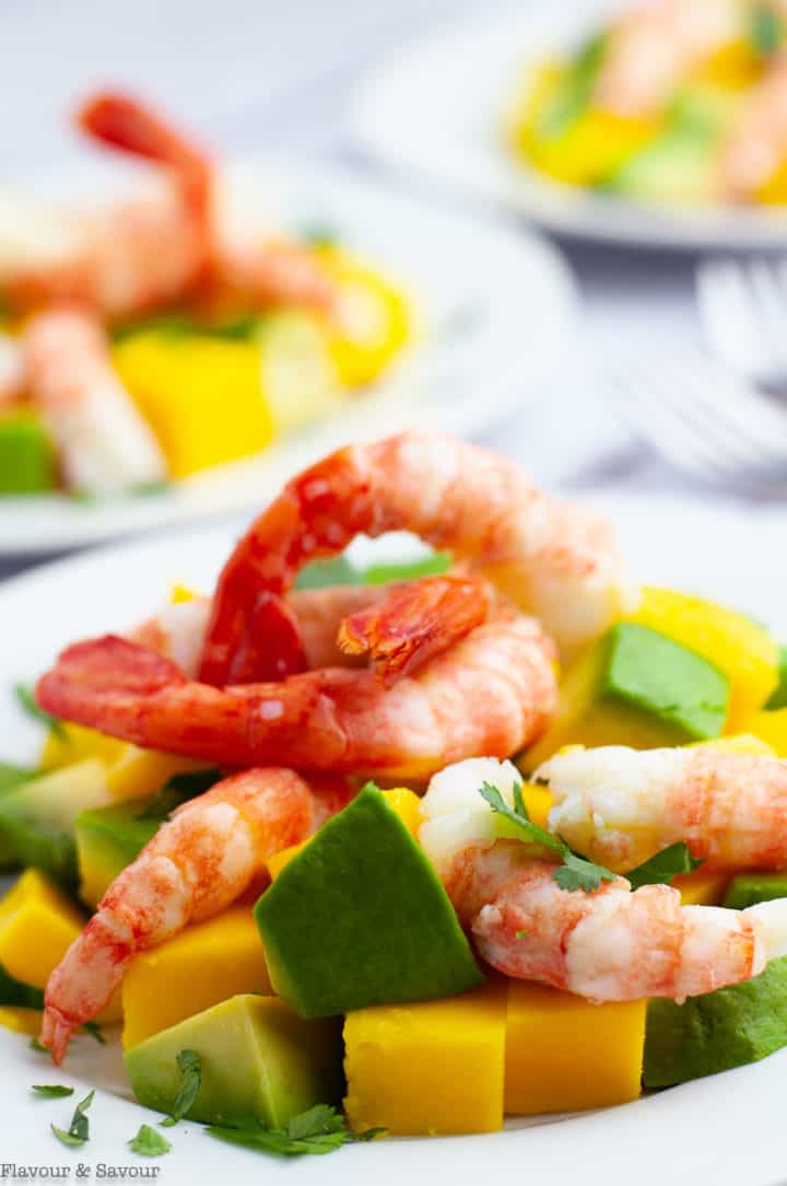 Prawn Mango Avocado Salad and Lemon Lime Dressing - Flavour and Savour