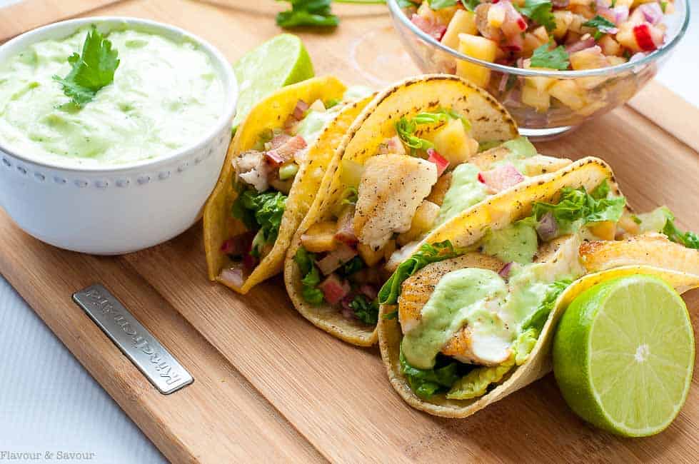 Grilled Fish Tacos with Pineapple Rhubarb Salsa - Flavour ...