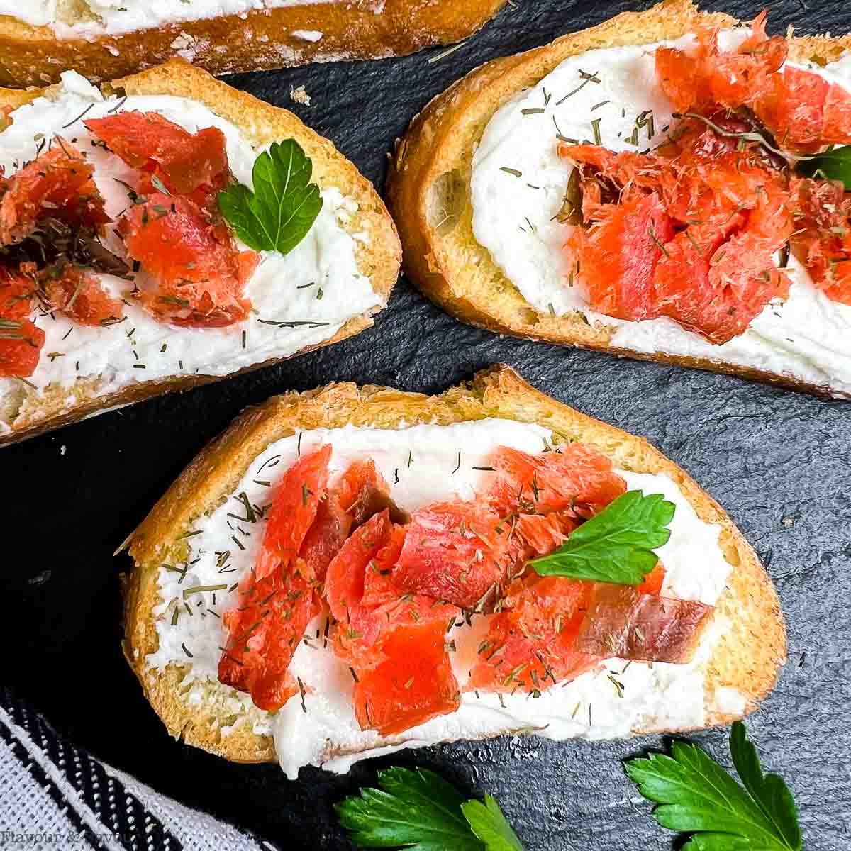 Smoked Salmon and Cream Cheese Crostini Recipe