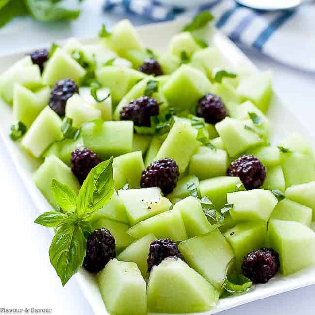Easy Blackberry Honeydew Salad - Flavour and Savour