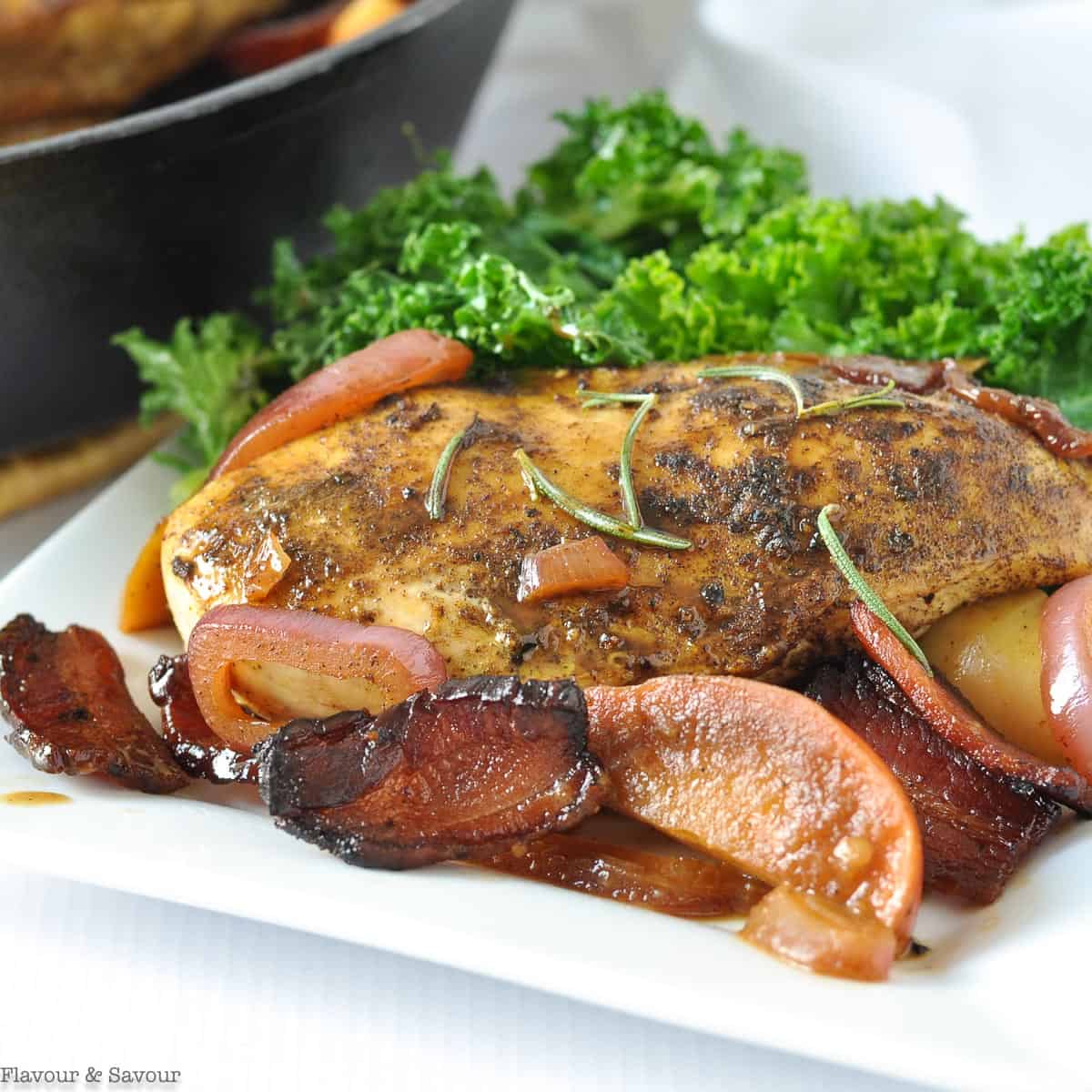 One Pan Spiced Chicken With Apples And Bacon Flavour And Savour