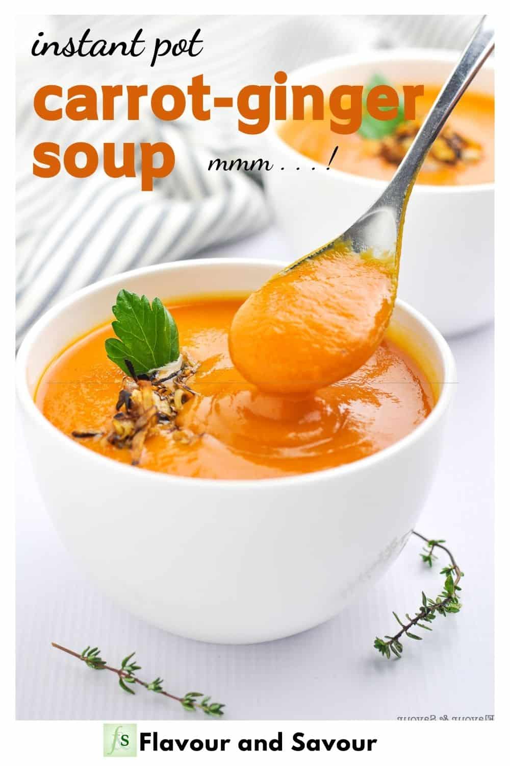 Instant Pot Carrot Ginger Soup With Apple Flavour And Savour