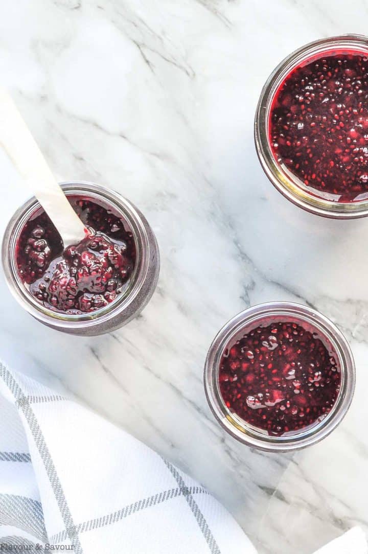 Quick Sugar-Free Blackberry Chia Seed Jam - Flavour and Savour