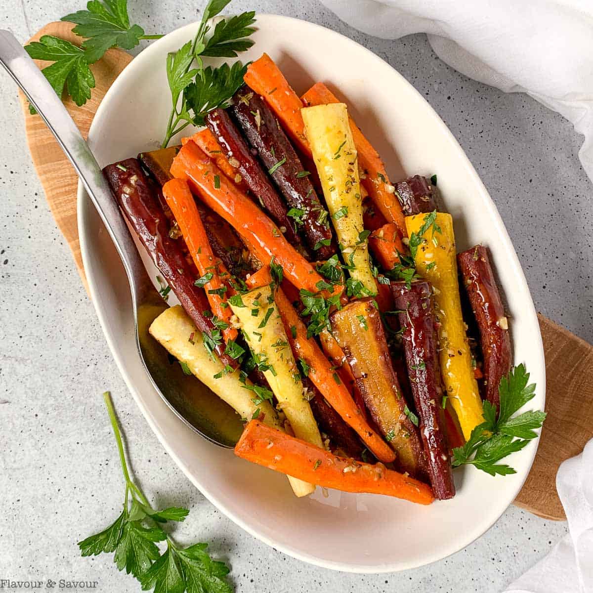 Roasted Carrots with Honey-Mustard Glaze - Flavour and Savour