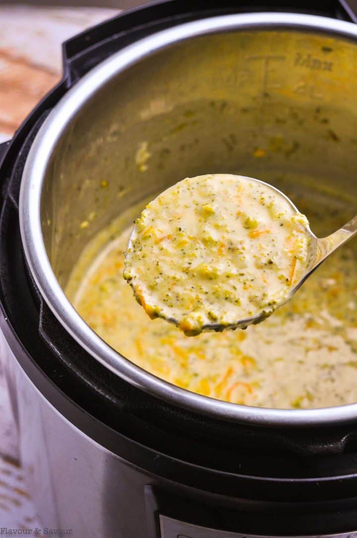 Instant Pot Broccoli White Cheddar Soup - Flavour and Savour