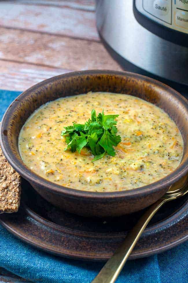 Instant Pot Broccoli White Cheddar Soup - Flavour and Savour