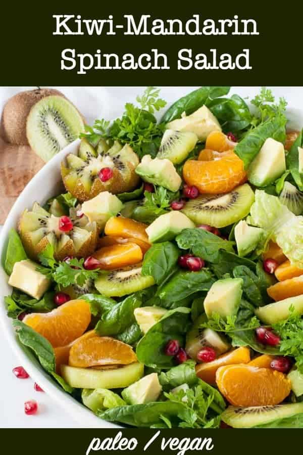 Kiwi Mandarin Spinach Salad with Creamy Avocado Dressing -Flavour and ...