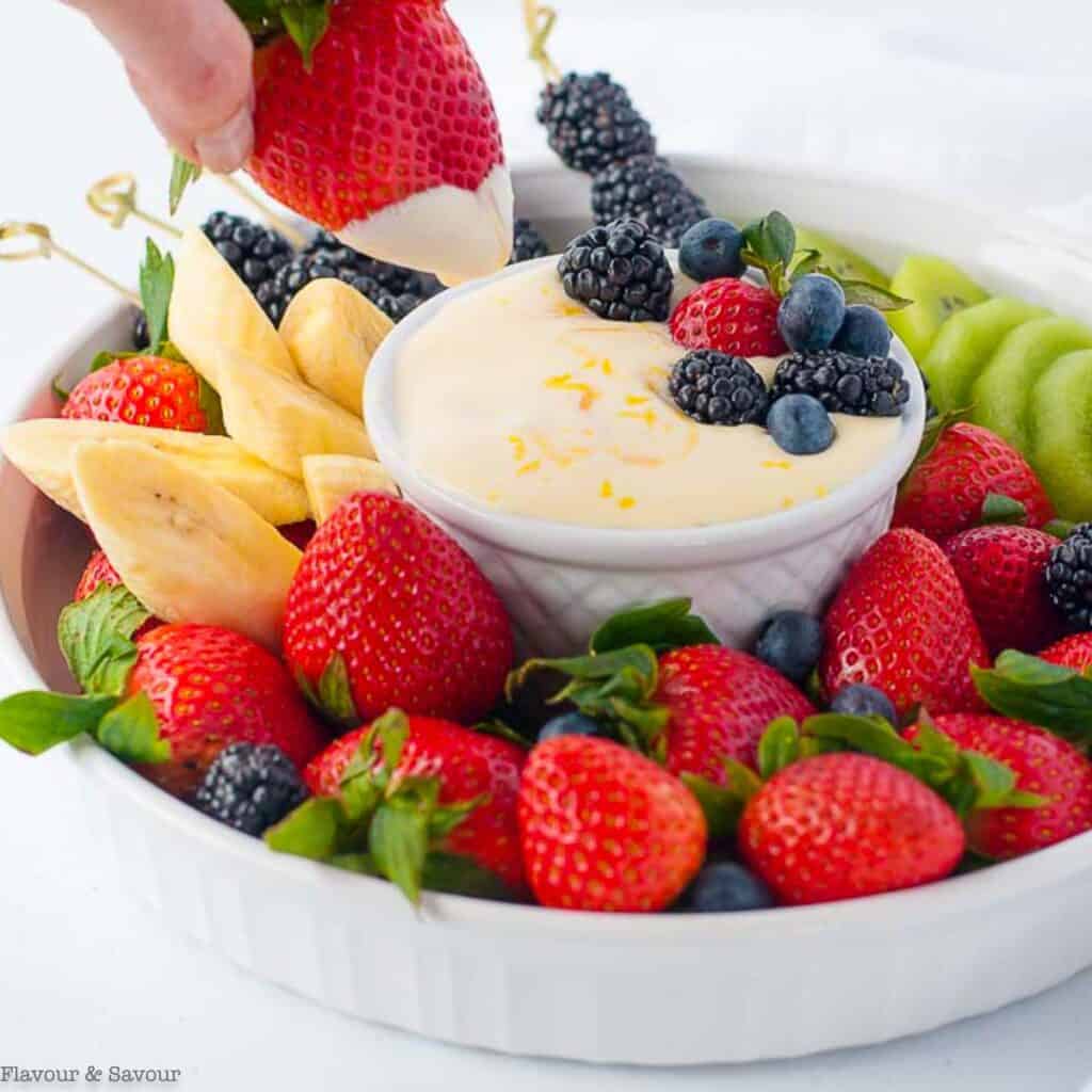 Easy Lemon Curd Fruit Dip - Flavour And Savour