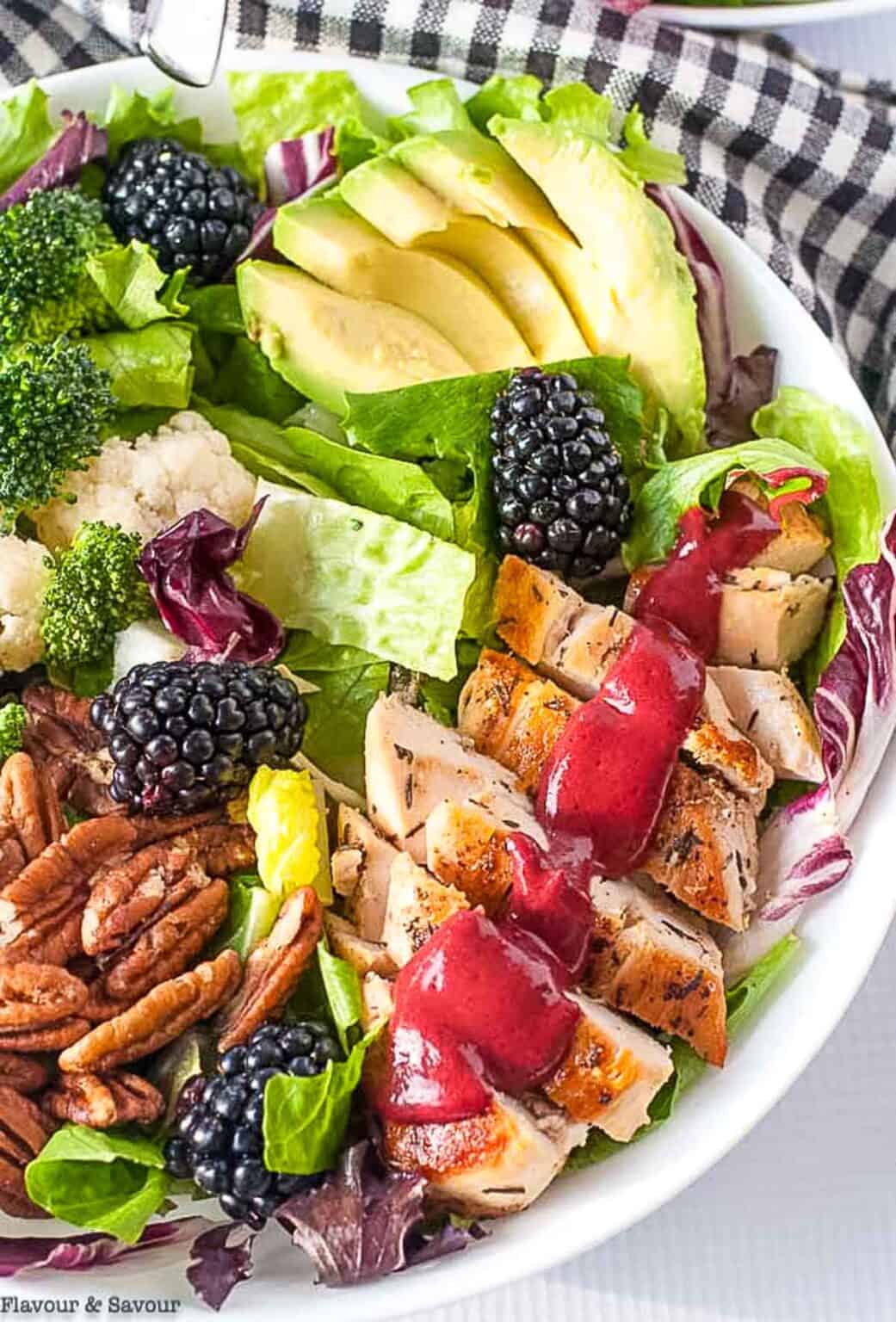 Blackberry Balsamic Grilled Chicken Salad - Flavour and Savour