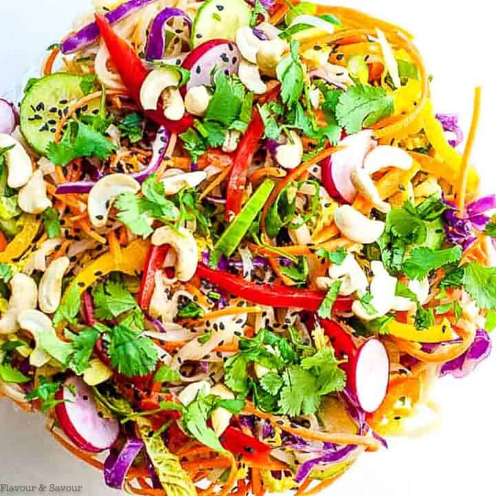 Super Crunchy Thai Noodle Salad with Spicy Peanut Sauce