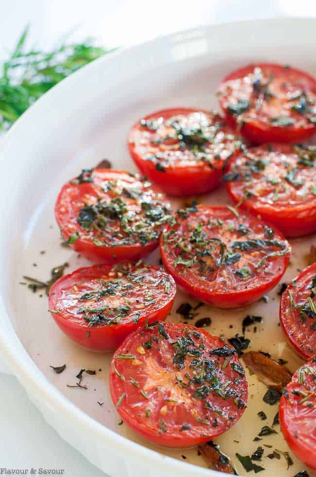 Broiled Italian Tomatoes with Garlic and Herbs - Flavour and Savour