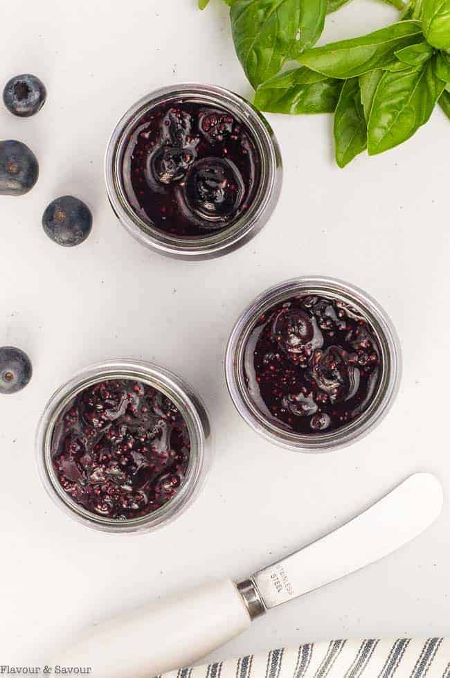 Blueberry Basil Chia Seed Jam Sugar free Flavour and Savour