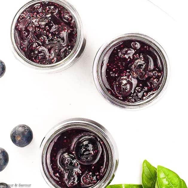 Blueberry Basil Chia Seed Jam Sugar free