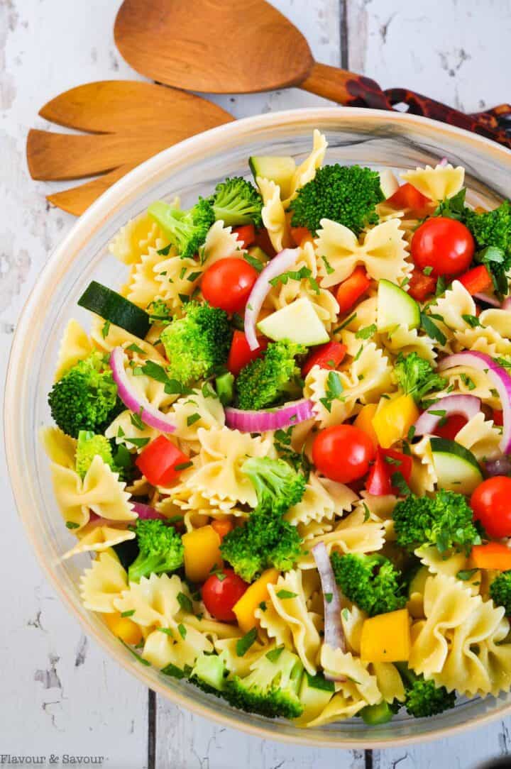 Summer Veggie Pasta Salad with Feta Dressing - Flavour and Savour