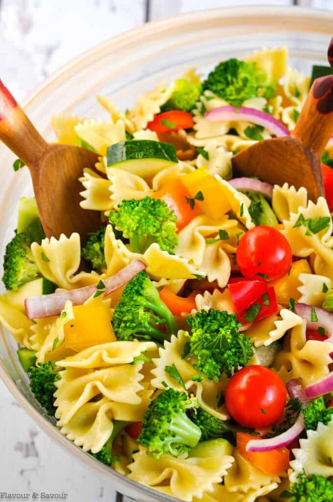 Summer Veggie Pasta Salad with Feta Dressing - Flavour and Savour