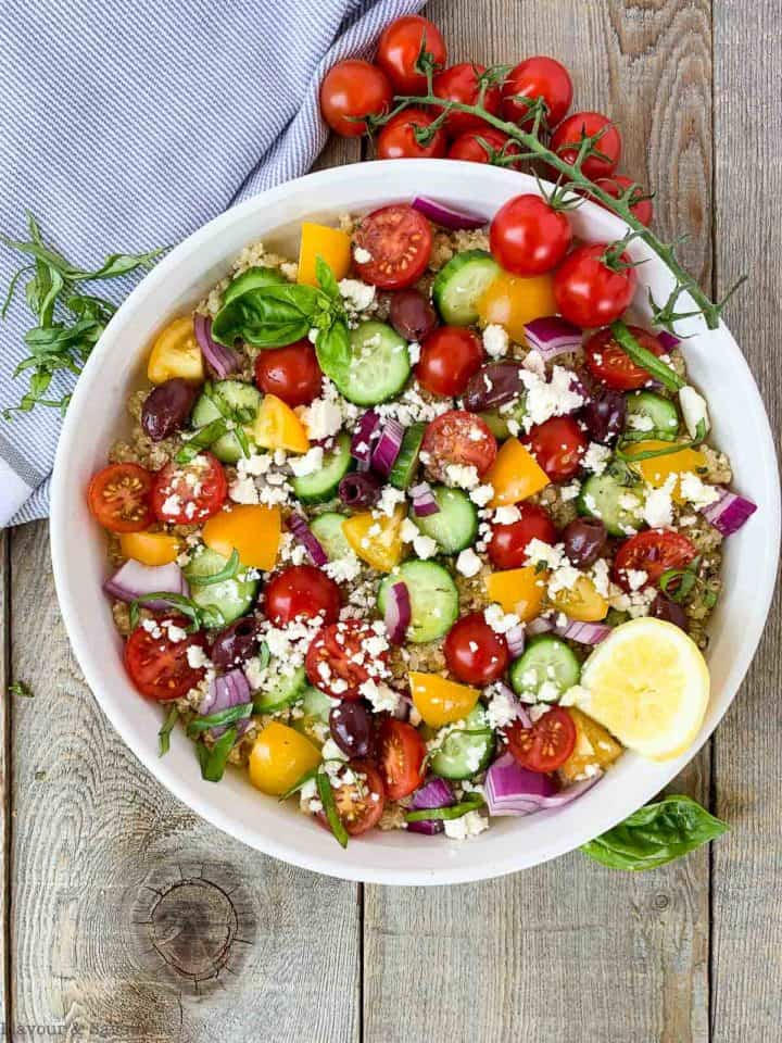 Garden Fresh Mediterranean Quinoa Salad - Flavour and Savour