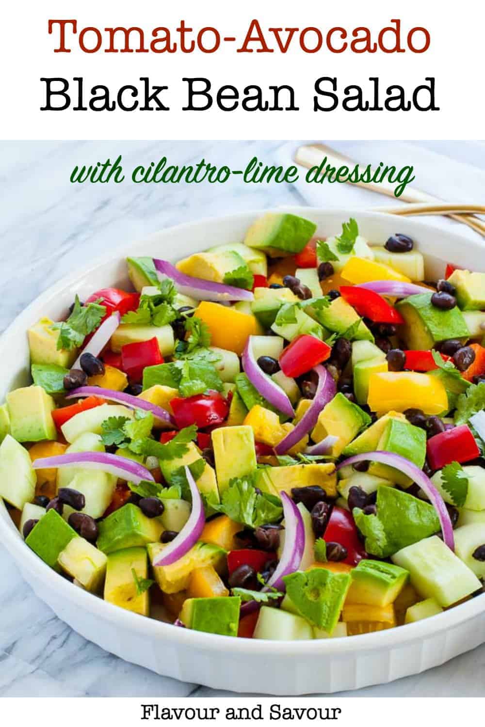 Tomato Avocado Black Bean Salad Recipe - Flavour and Savour