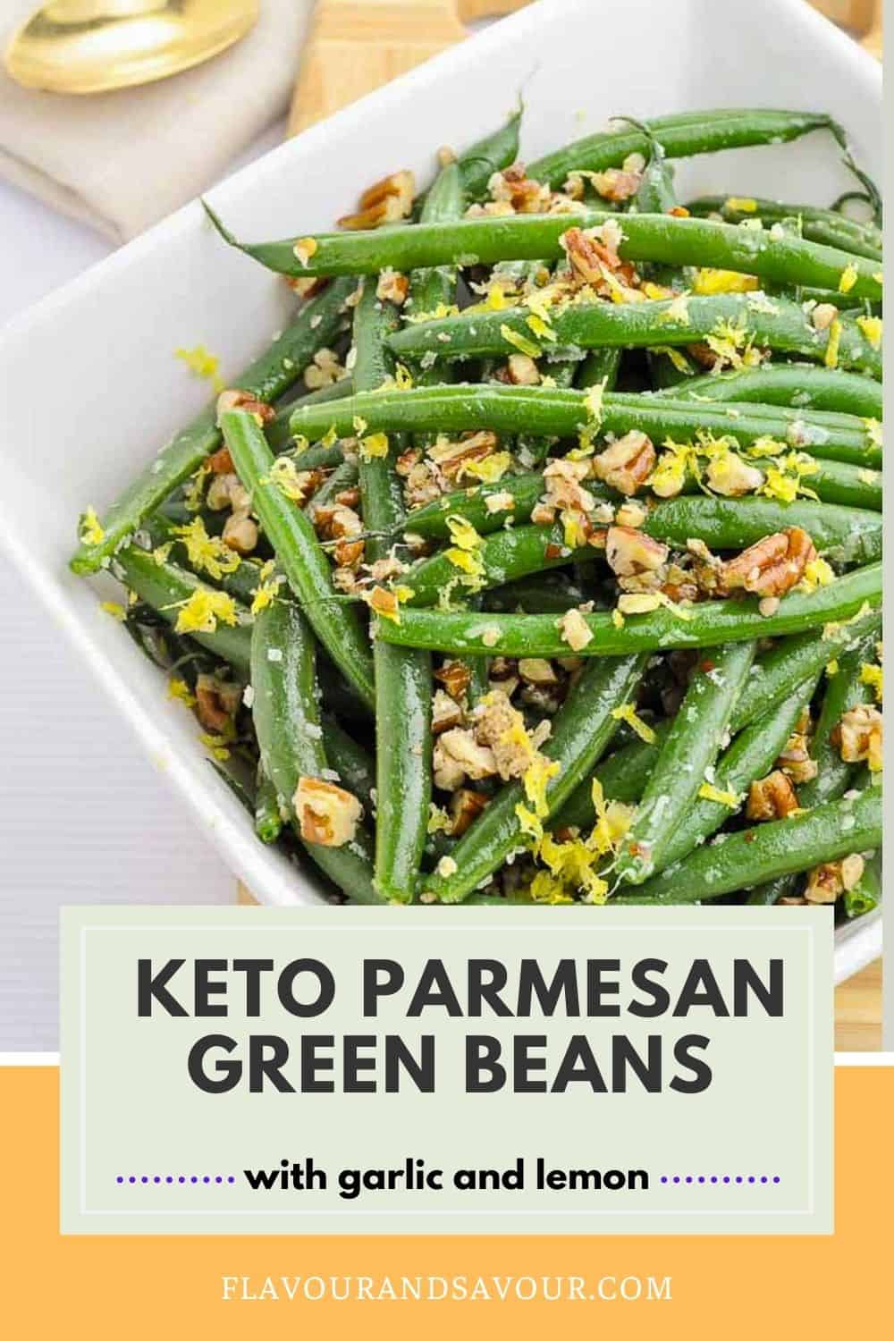 Skillet Parmesan Pecan Green Beans - Flavour and Savour