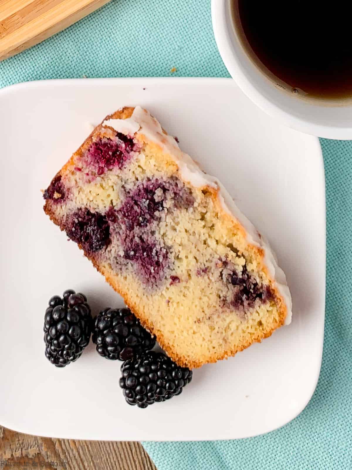 Easy Keto Blackberry Bread with Lemon Glaze - Flavour and Savour