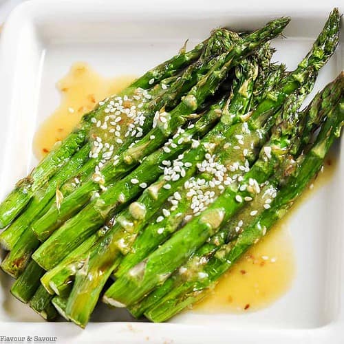 Sesame Miso Air Fryer Asparagus - Flavour and Savour