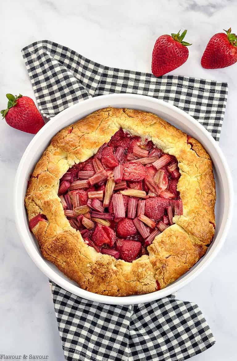 Gluten-Free Strawberry Rhubarb Galette - Flavour and Savour