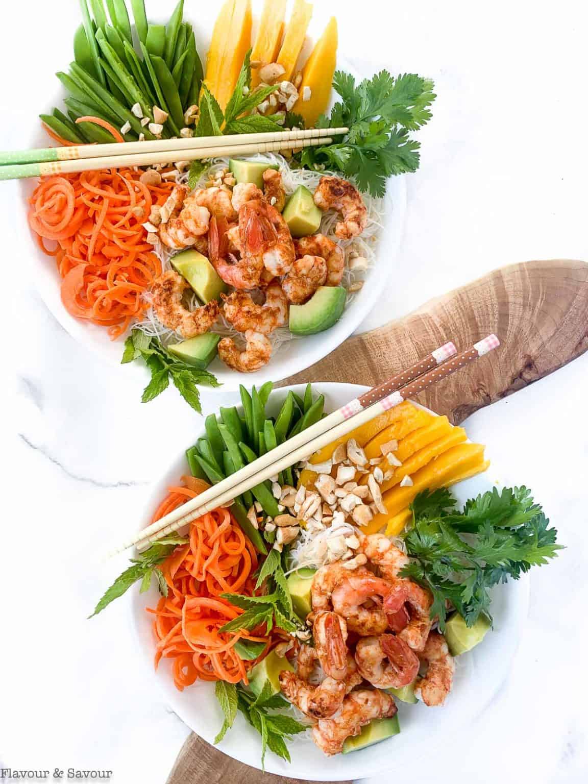 Vietnamese Prawn (Shrimp) Noodle Bowl - Flavour and Savour