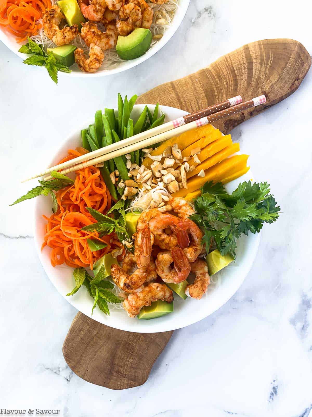 Vietnamese Prawn (Shrimp) Noodle Bowl - Flavour and Savour