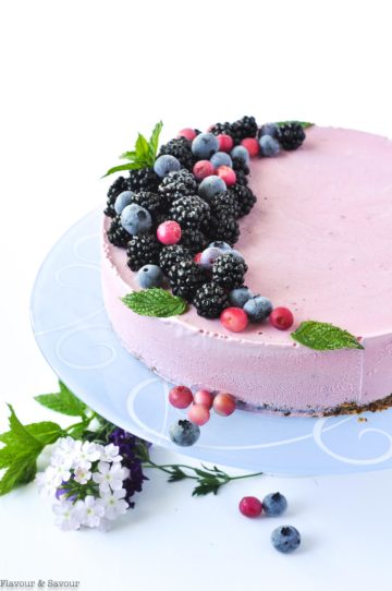 Blackberry Cheesecake Ice Cream Cake - Flavour and Savour