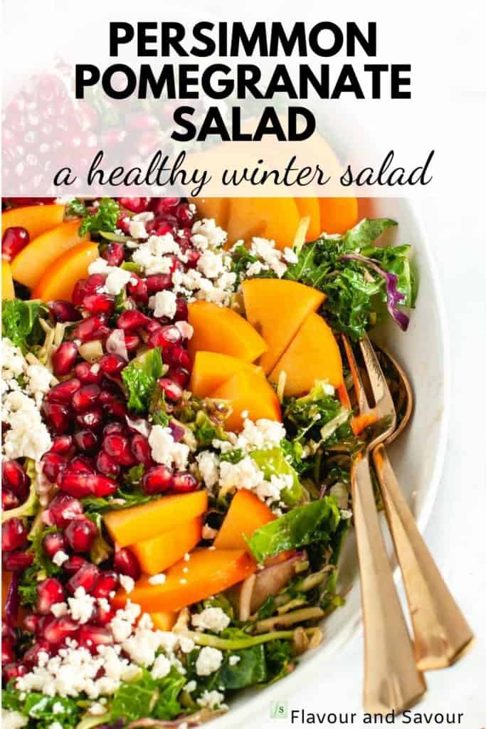 Winter Persimmon Kale Salad - Flavour and Savour