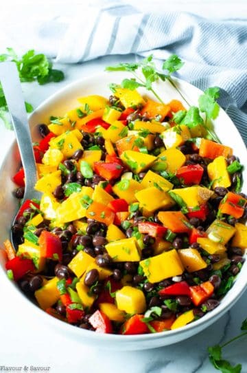 Mango Black Bean Salad with Lemon Lime Vinaigrette-Flavour and Savour