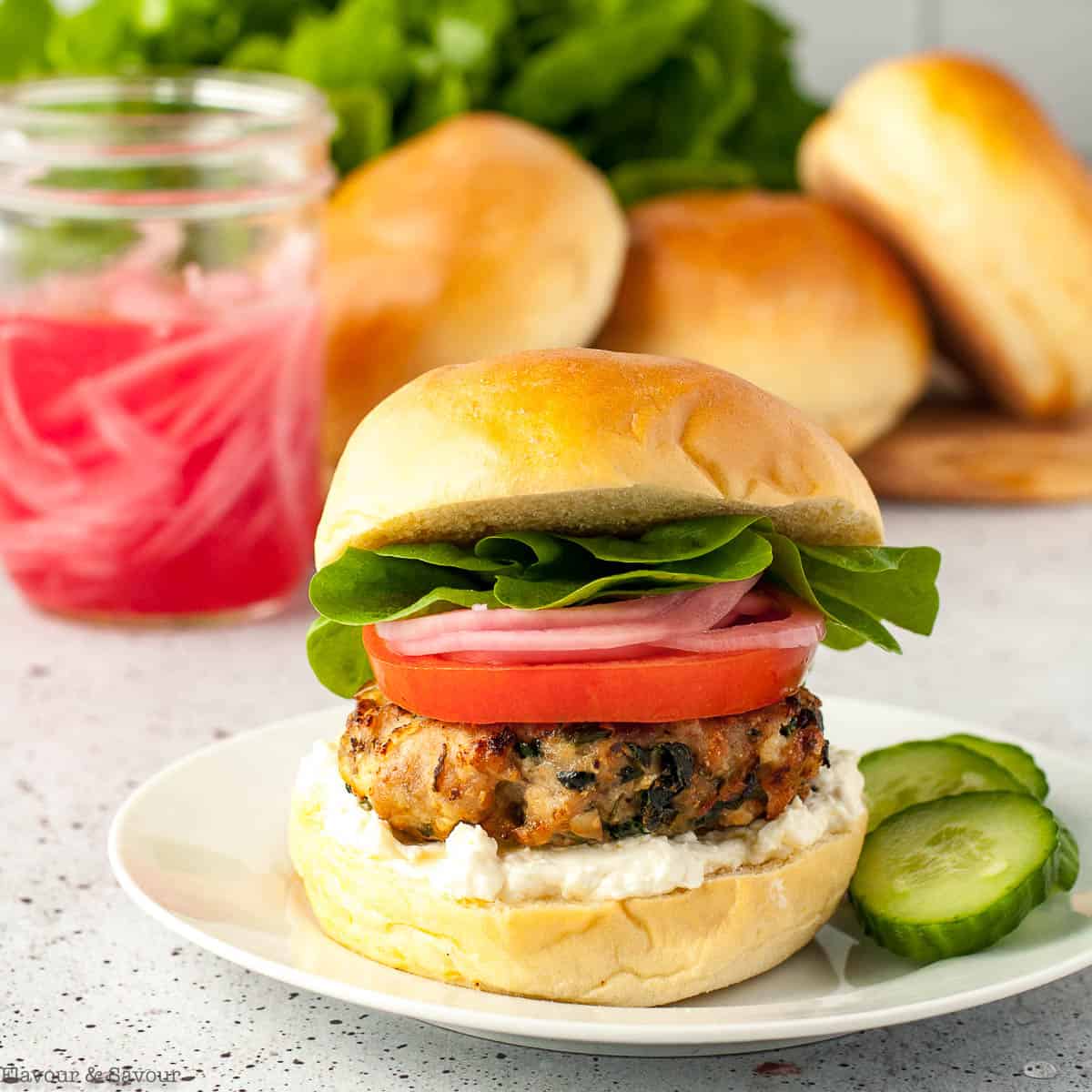 Mediterranean Turkey Burgers - Ahead of Thyme