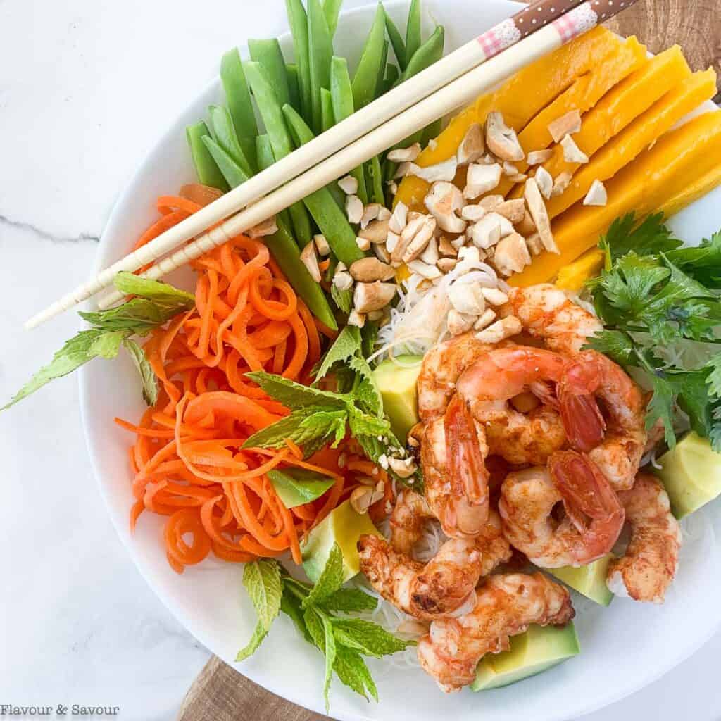 Vietnamese Prawn (Shrimp) Noodle Bowl - Flavour and Savour