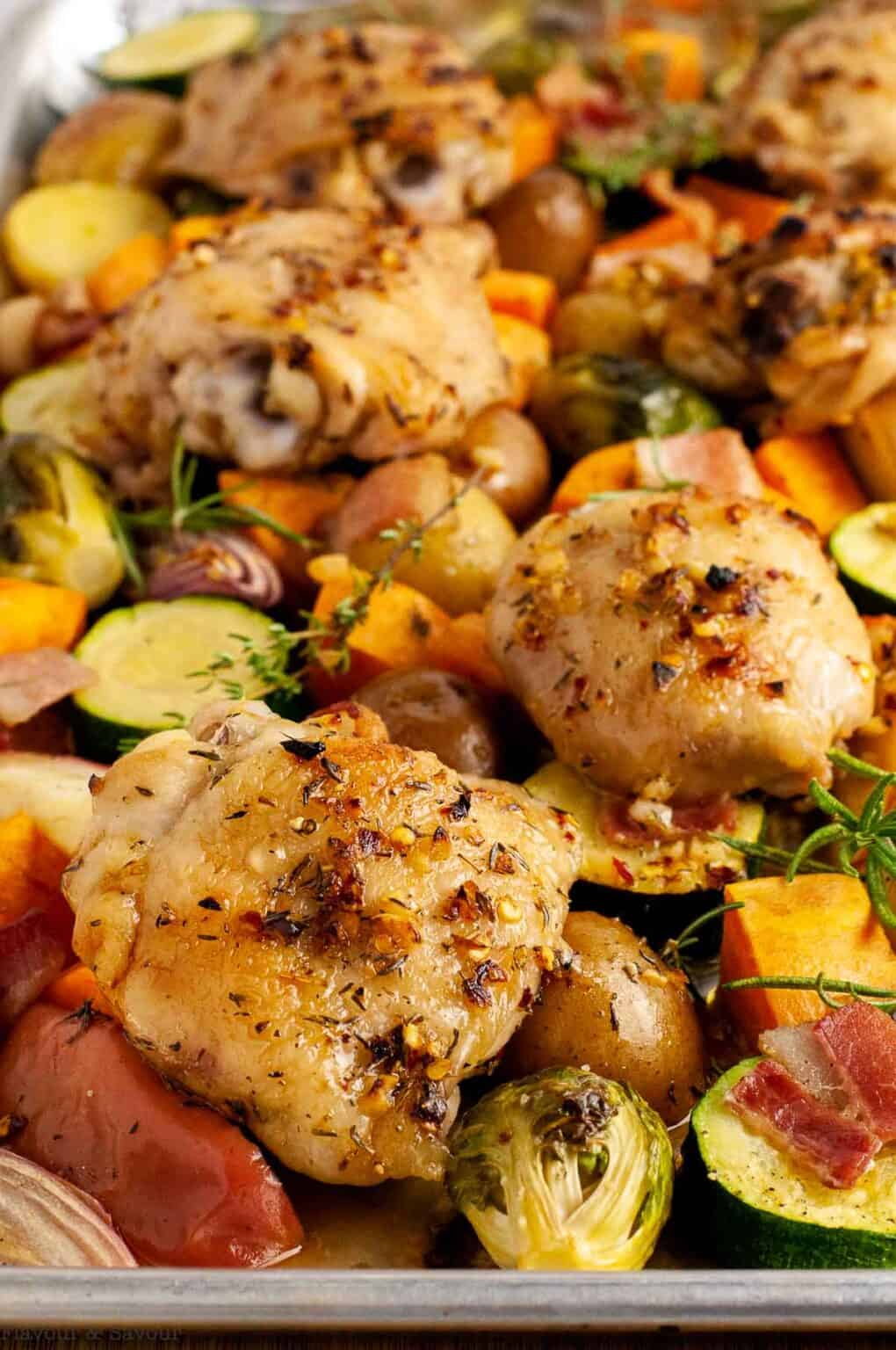 Sheet Pan Chicken And Roasted Harvest Vegetables - Flavour And Savour