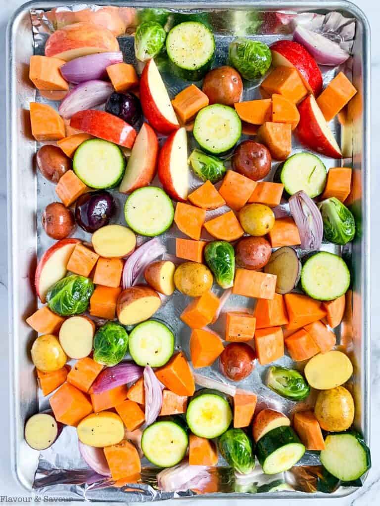 Sheet Pan Chicken and Roasted Harvest Vegetables - Flavour and Savour