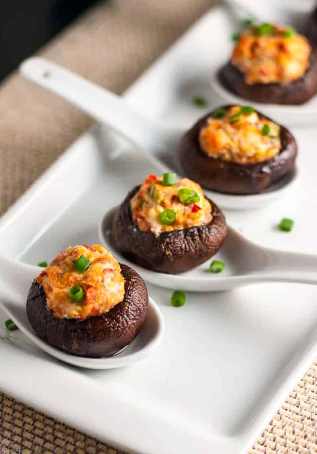 Smoked Salmon Goat Cheese Stuffed Mushrooms Flavour And Savour