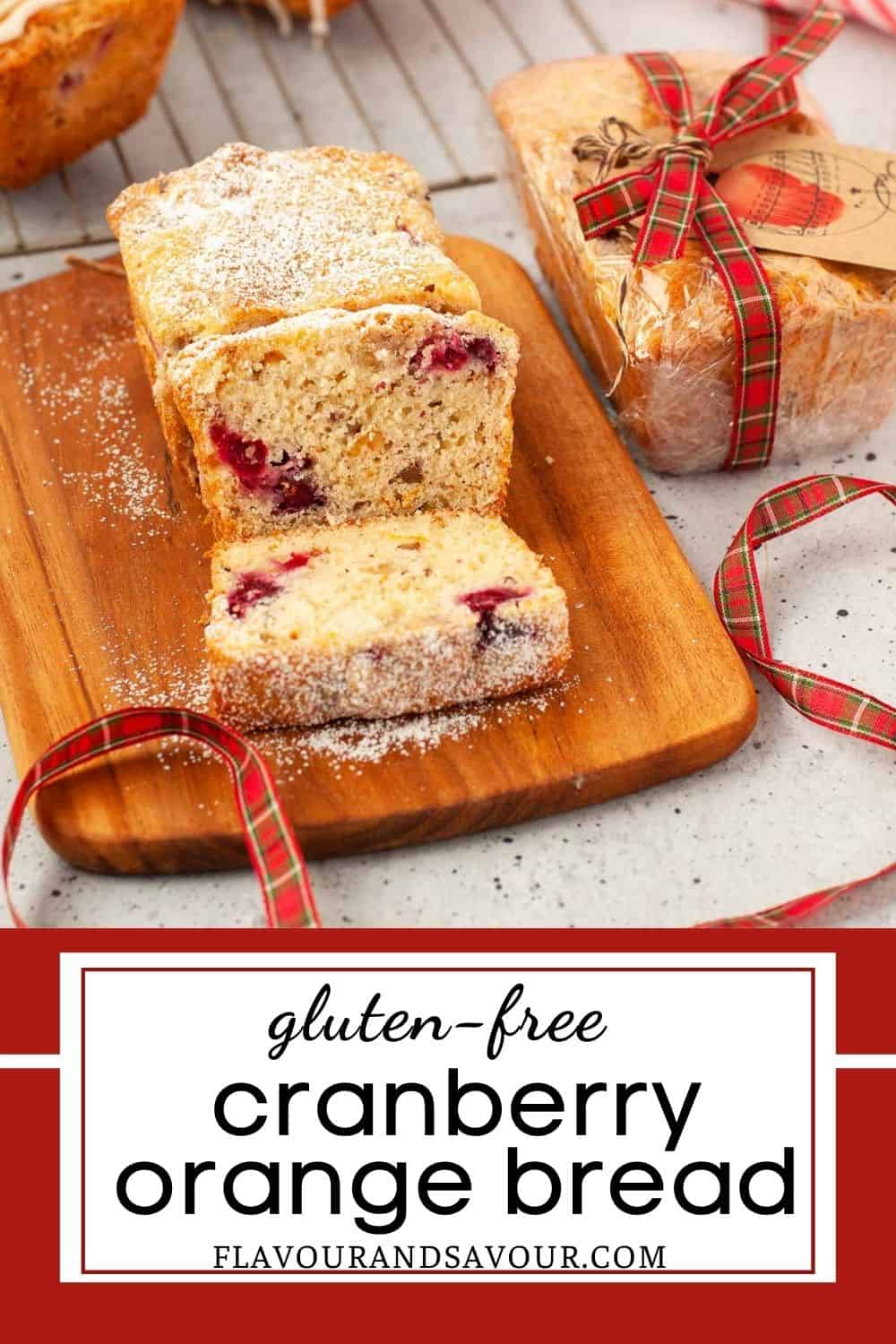 Gluten-Free Cranberry Orange Bread with Orange Glaze | Flavour and Savour