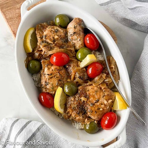 Moroccan Lemon Chicken Thighs with Olives Flavour and Savour