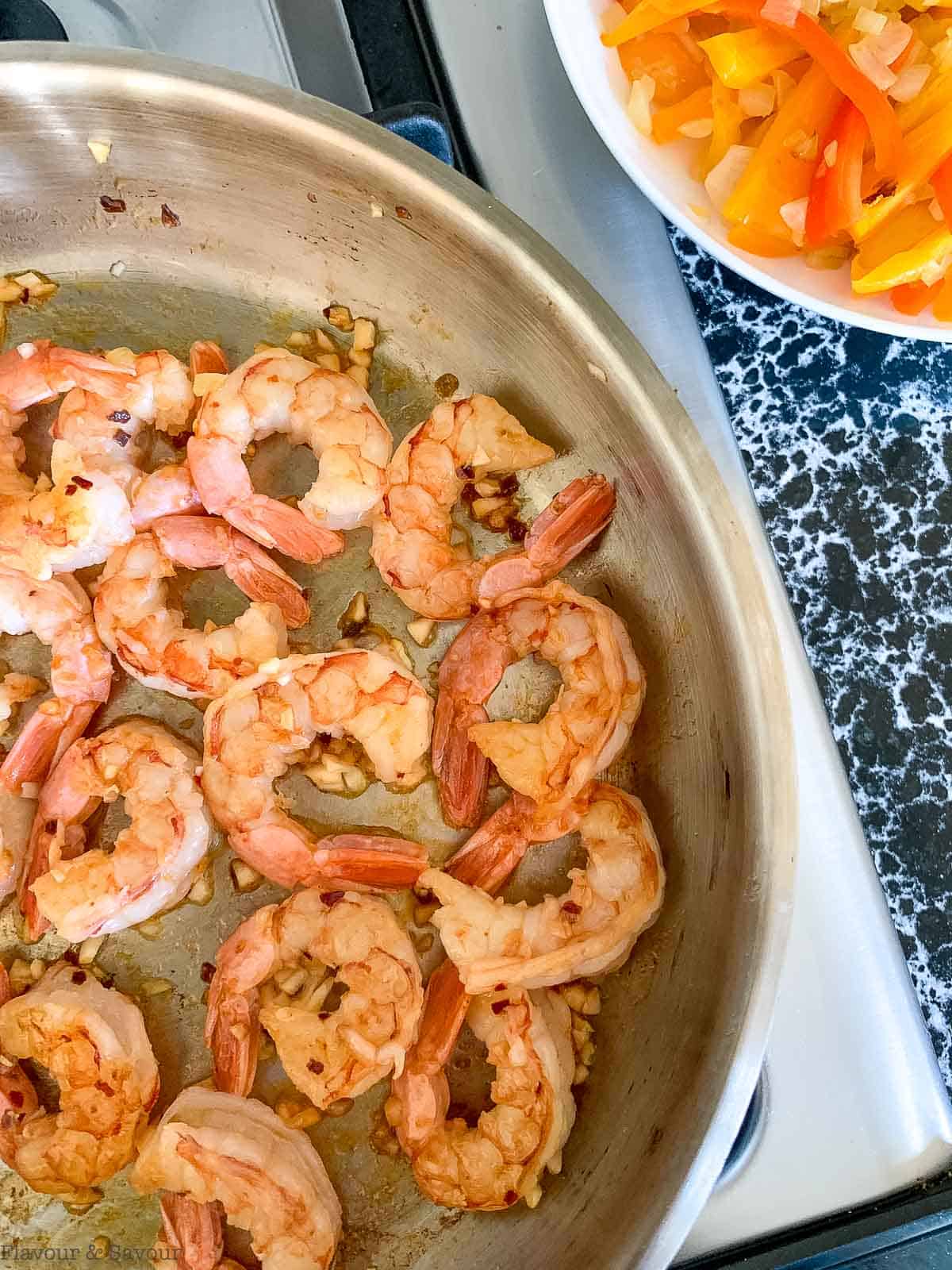 shrimp in a skillet