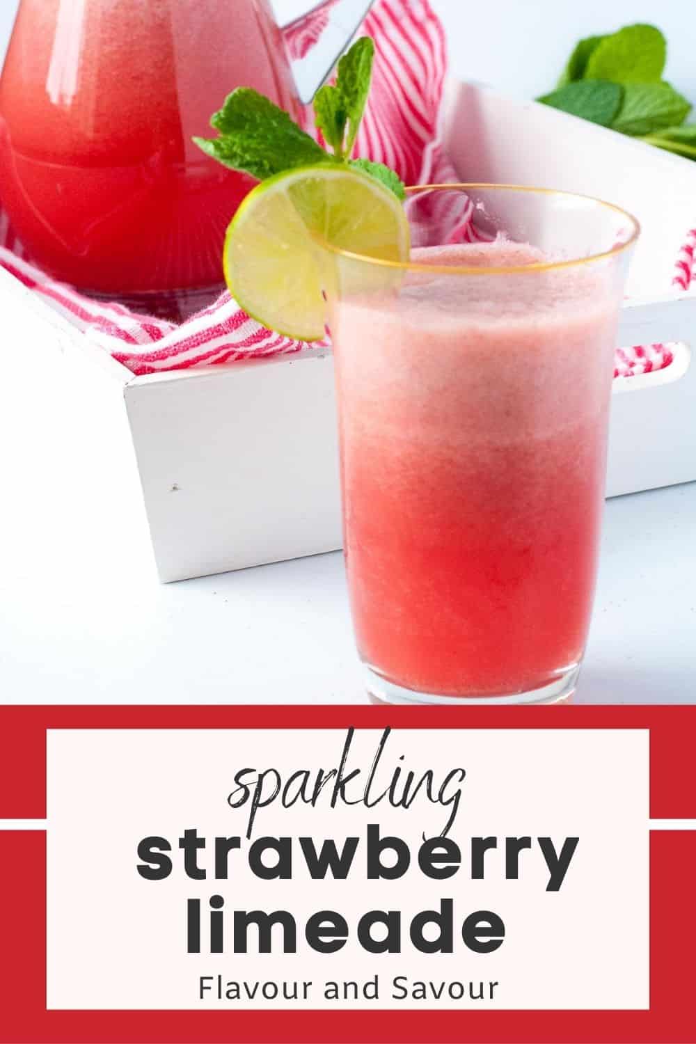 Sparkling Strawberry Limeade - Flavour and Savour