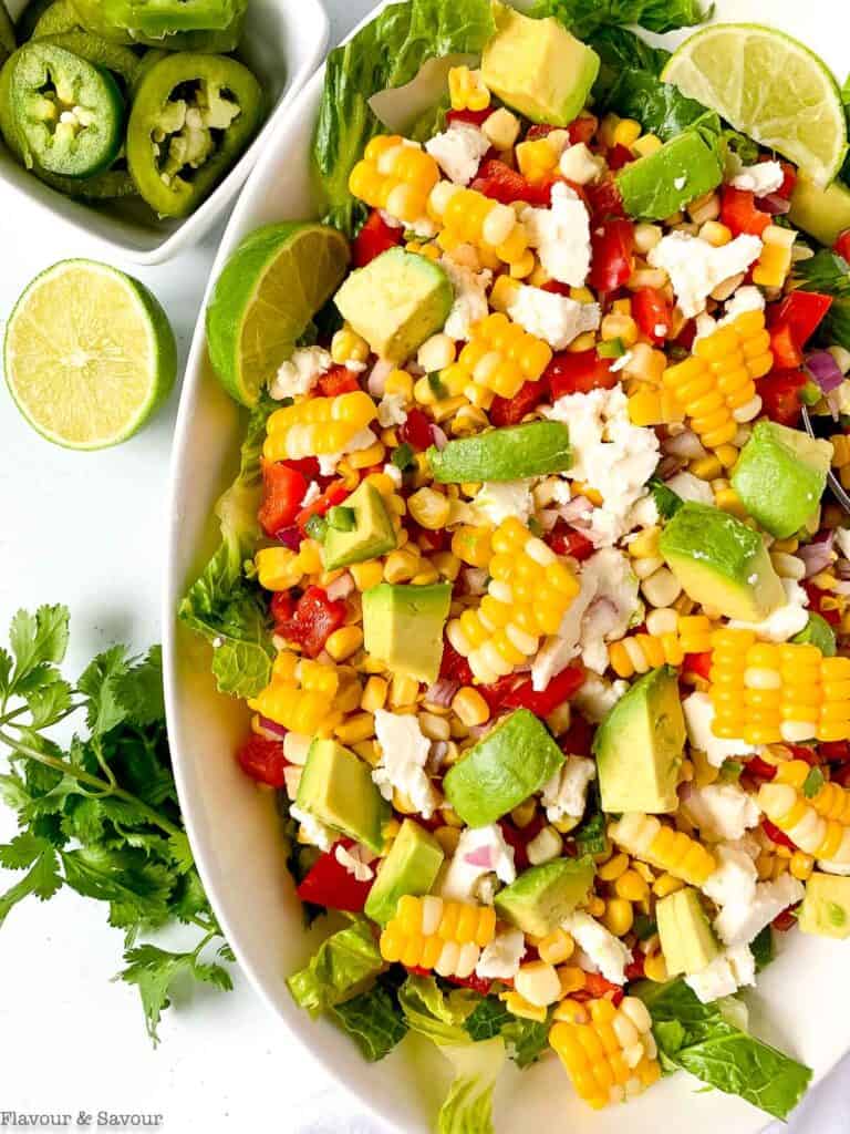 Mexican Corn Salad with Queso Fresco - Flavour and Savour