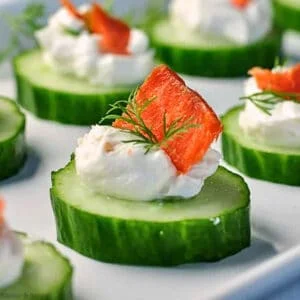 Smoked Salmon Cucumber Bites - Flavour and Savour