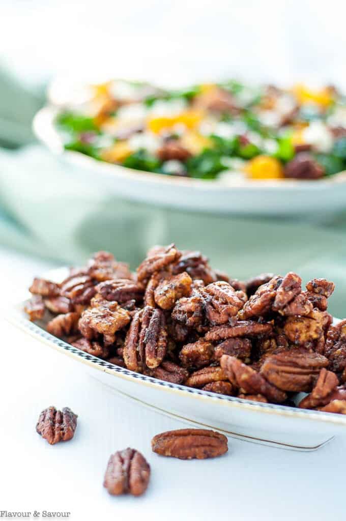 20 Minute Caramel Spiced Pecans - Flavour and Savour