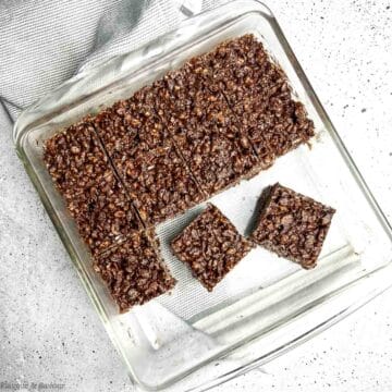 Chocolate Peanut Butter Rice Krispie Squares - Flavour and Savour